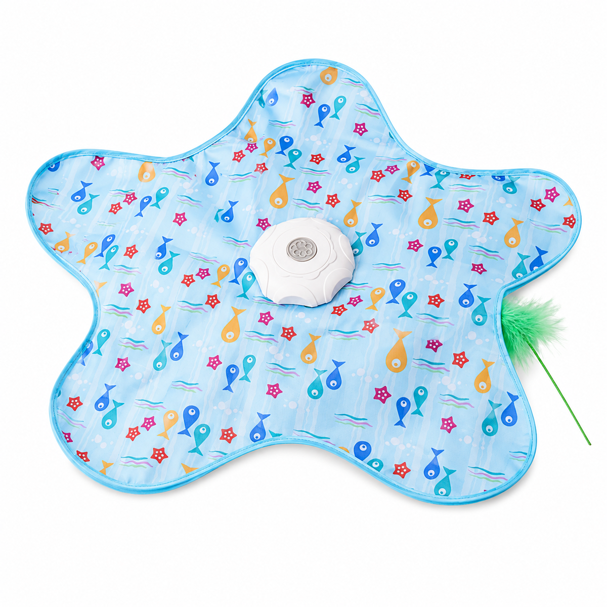 Tapis de chasse interactif bleu pour chat – jouet automatique rechargeable USB-C