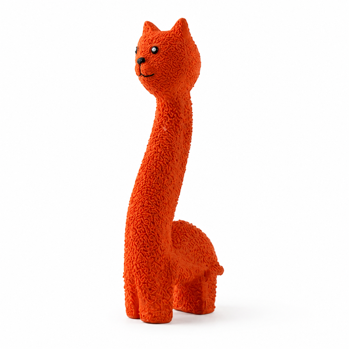 Jouet couineur en latex chat orange pour chien