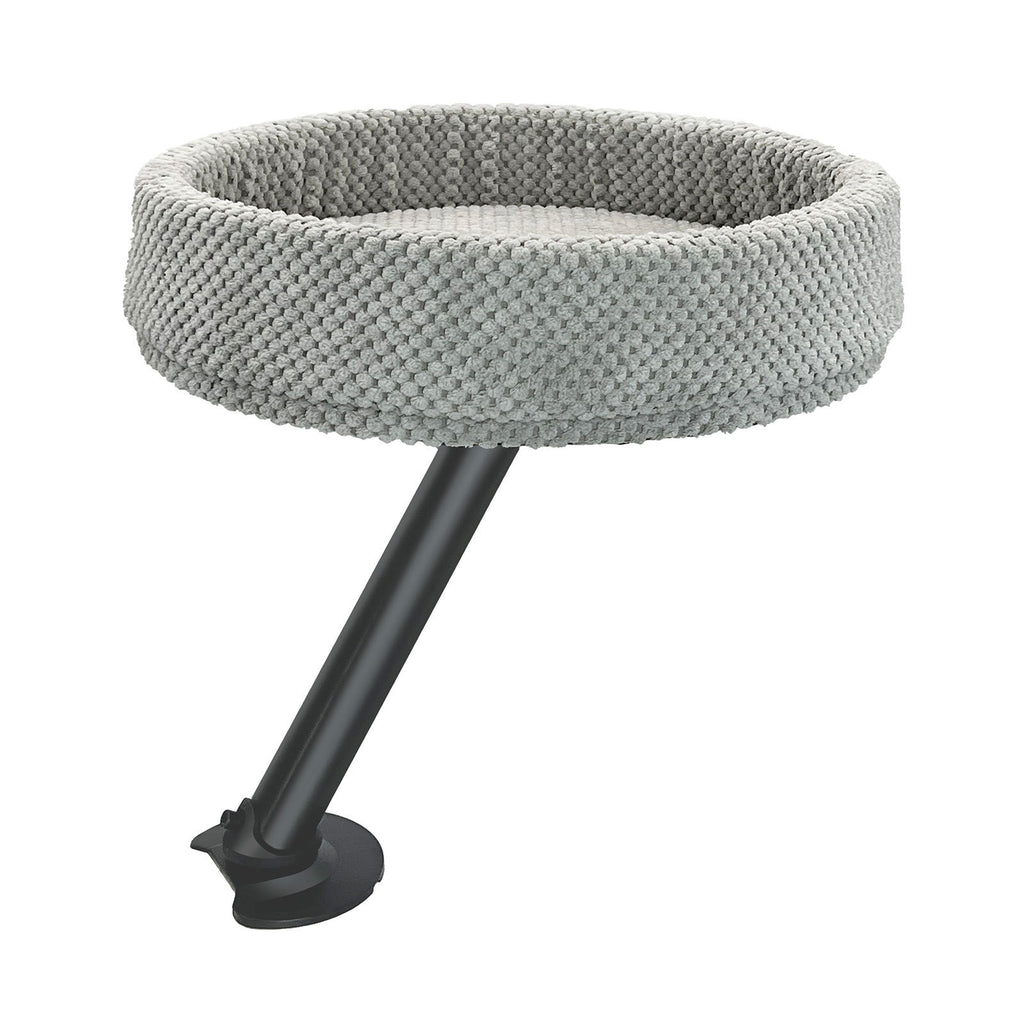 Lit suspendu de bureau gris pour chat avec perchoir pivotant – vue principale