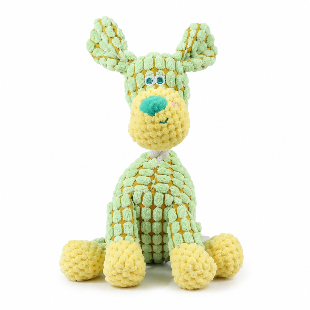 Jouet peluche sonore Lucky le chien vert pour chien