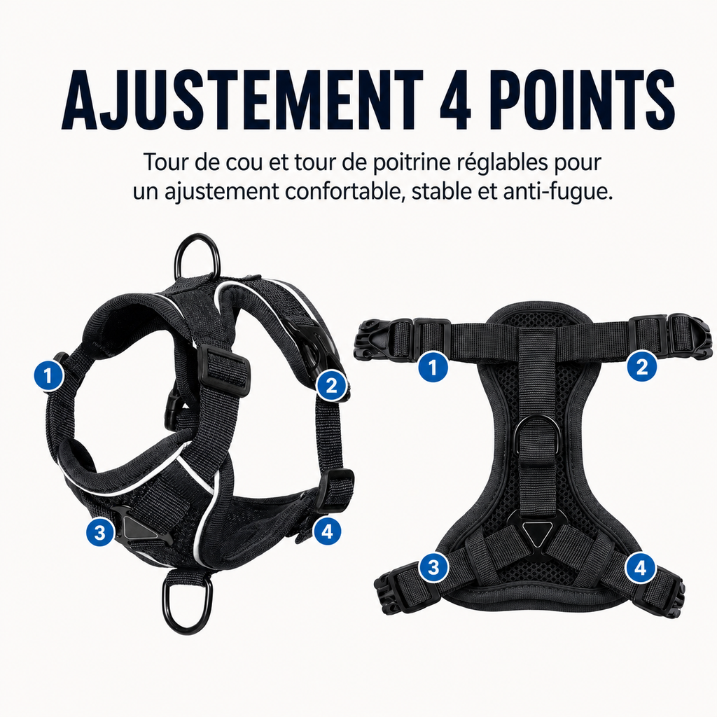Adjustable Reflective Dog Harness with Leash – Comfortable Anti-Pull Safety Vest for Walking, Puppy and Small Dog