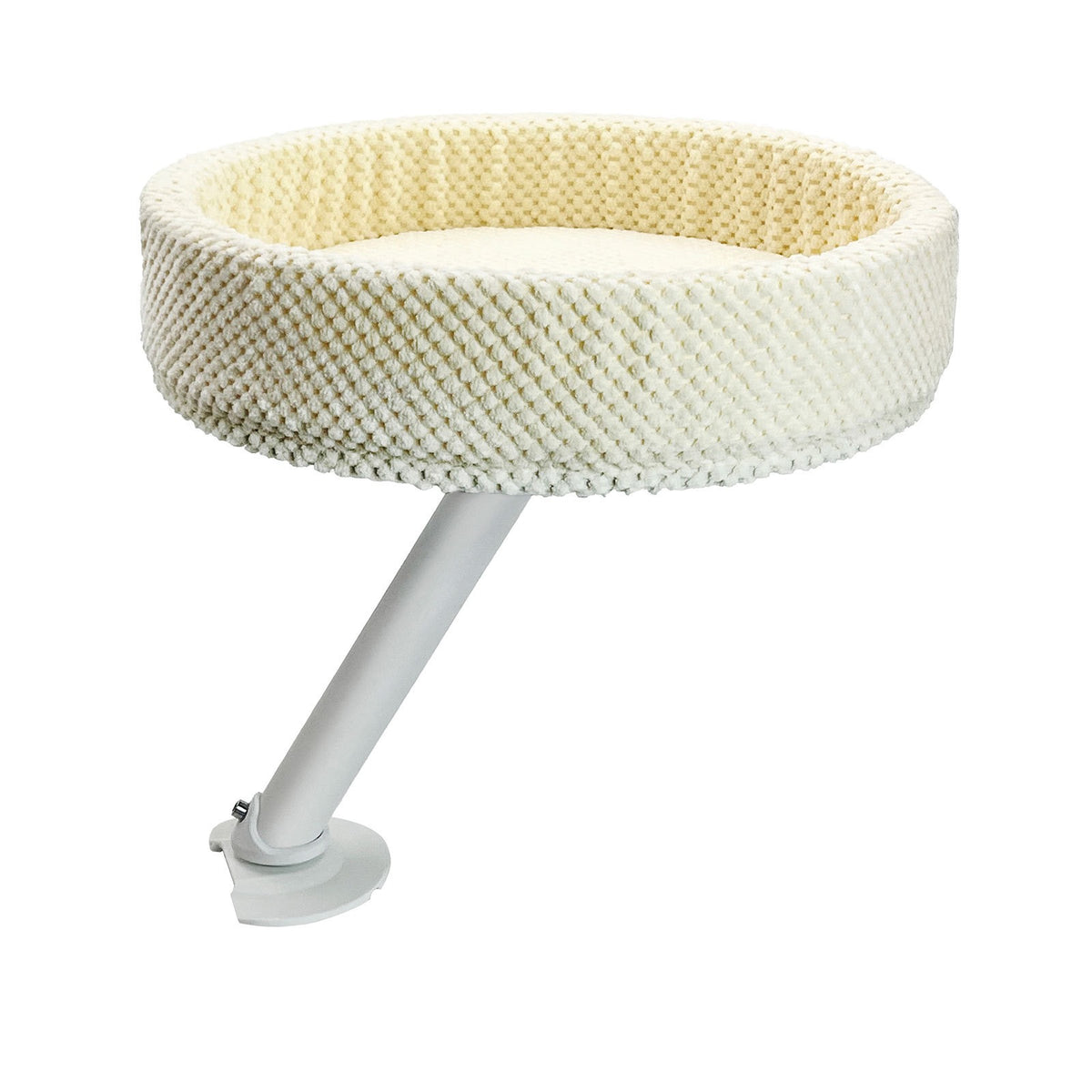 Lit suspendu de bureau blanc pour chat avec perchoir pivotant – vue principale
