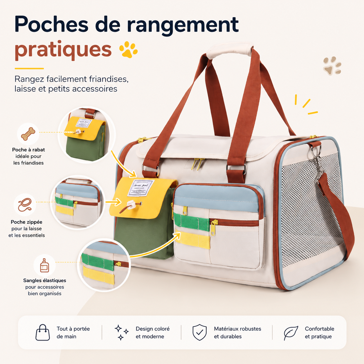 Sac de transport respirant pour chat et petit chien – Jusqu’à 10 kg