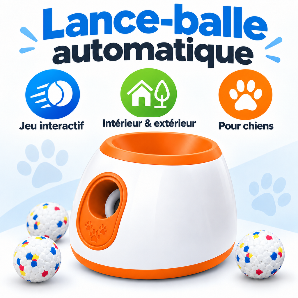 Hachimi Lanceur de Balle Automatique pour Chien – 3 Distances Réglables