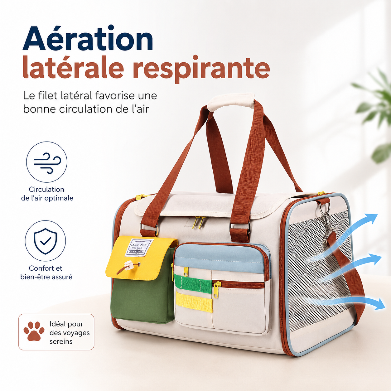 Sac de transport respirant pour chat et petit chien – Jusqu’à 10 kg