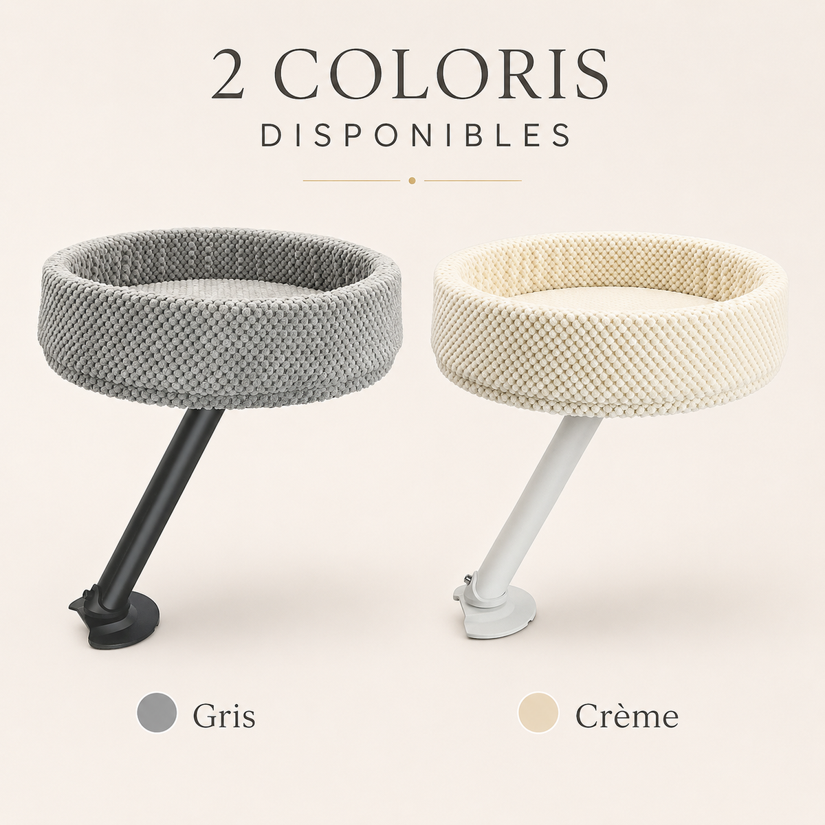 Coloris gris et blanc du lit suspendu de bureau Hachimi pour chat