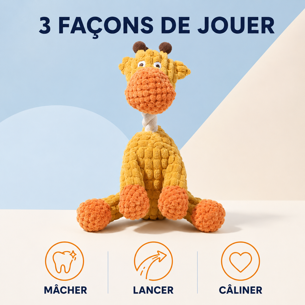 Jouet peluche Girafe Sunshine pour chien – détail du produit