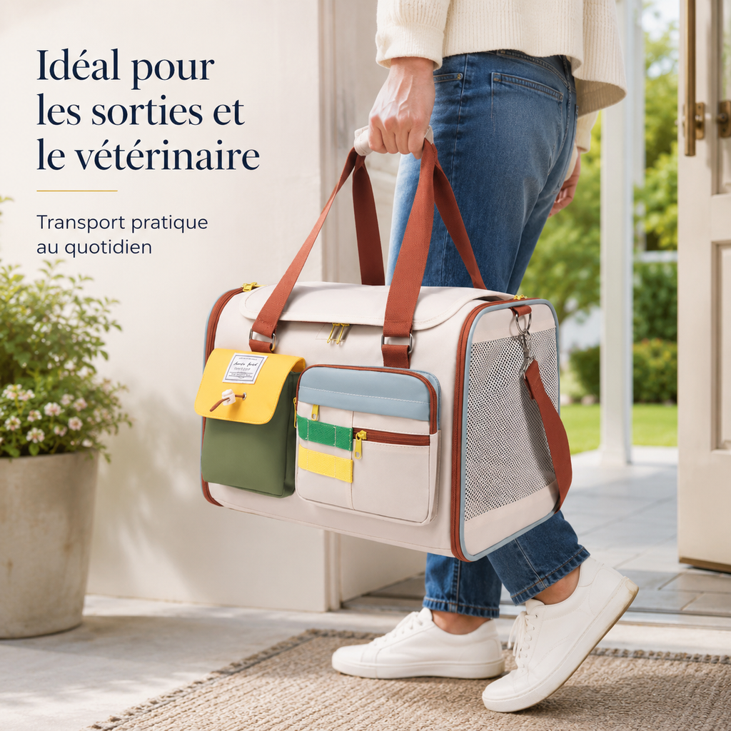 Sac de transport respirant pour chat et petit chien – Jusqu’à 10 kg