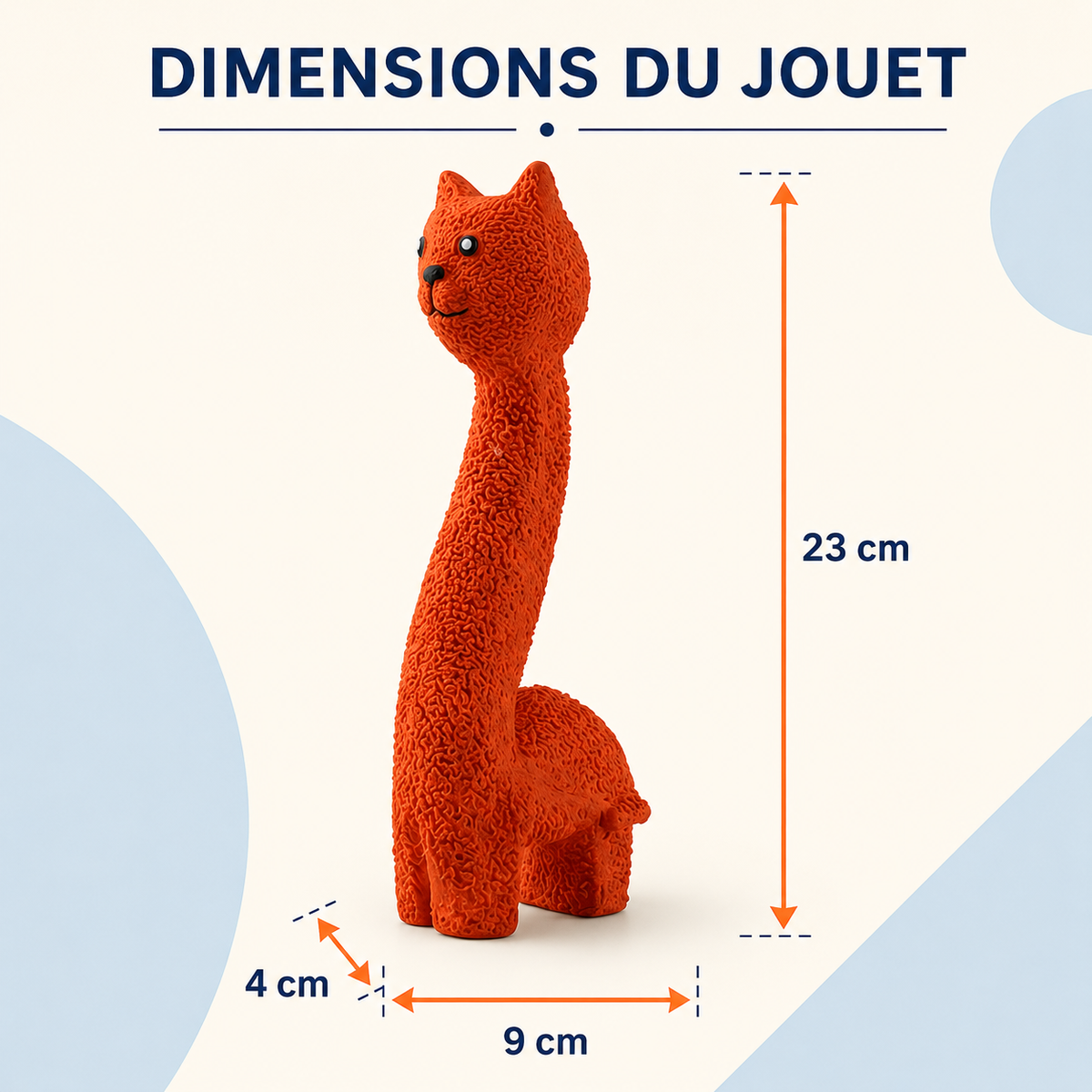Jouet couineur chat orange pour chien – vue détaillée