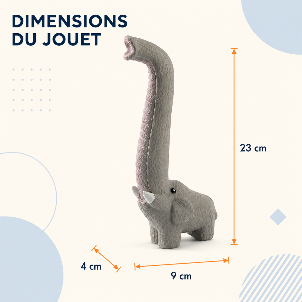 Jouet couineur éléphant gris pour chien – texture et forme