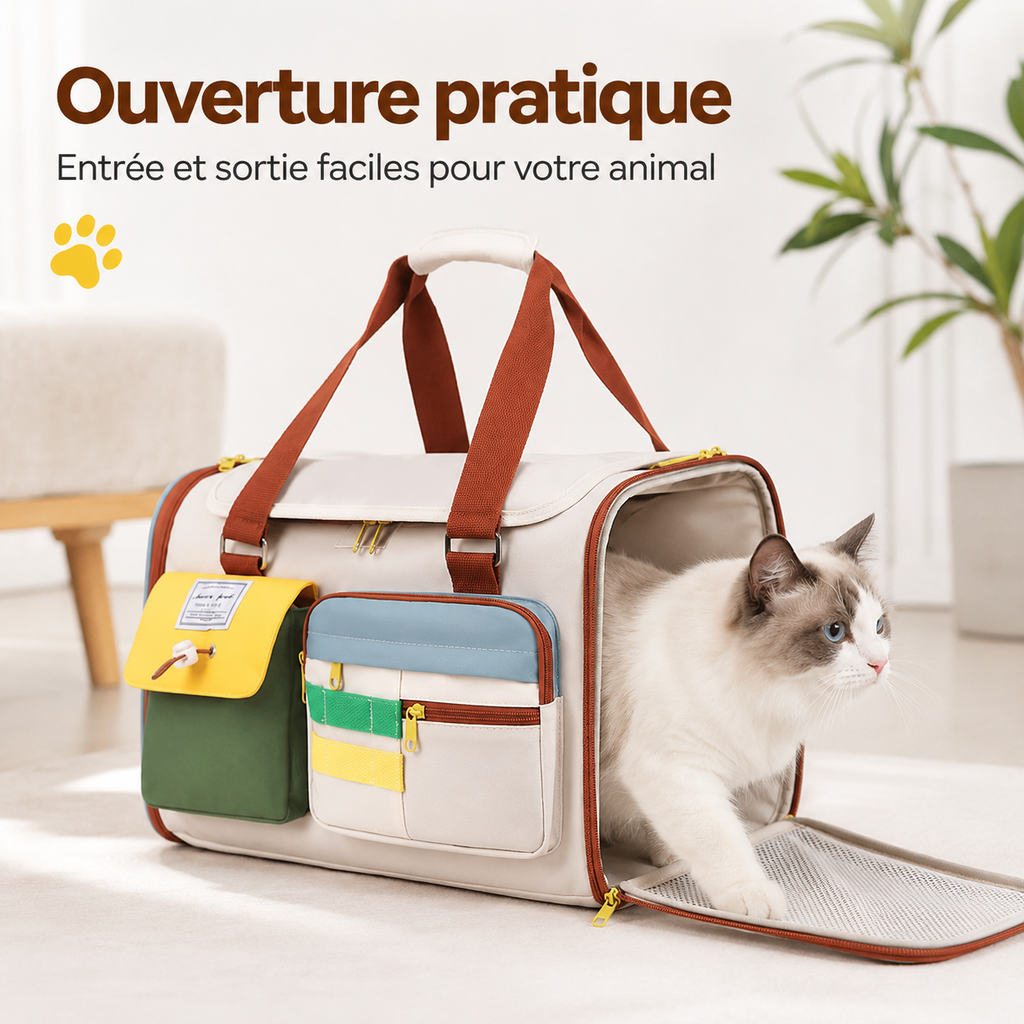Sac de transport respirant pour chat et petit chien – Jusqu’à 10 kg