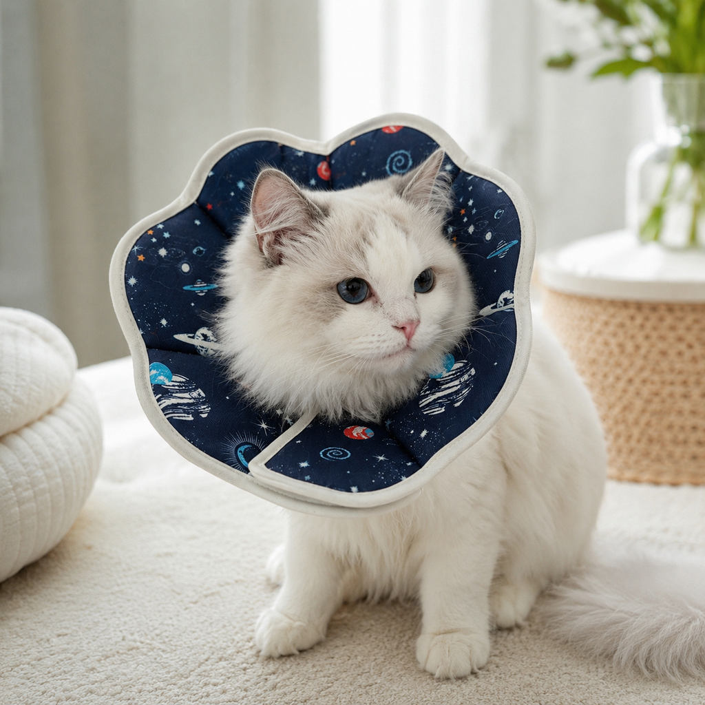 Chaton portant une collerette anti-léchage Cosmos Hachimi