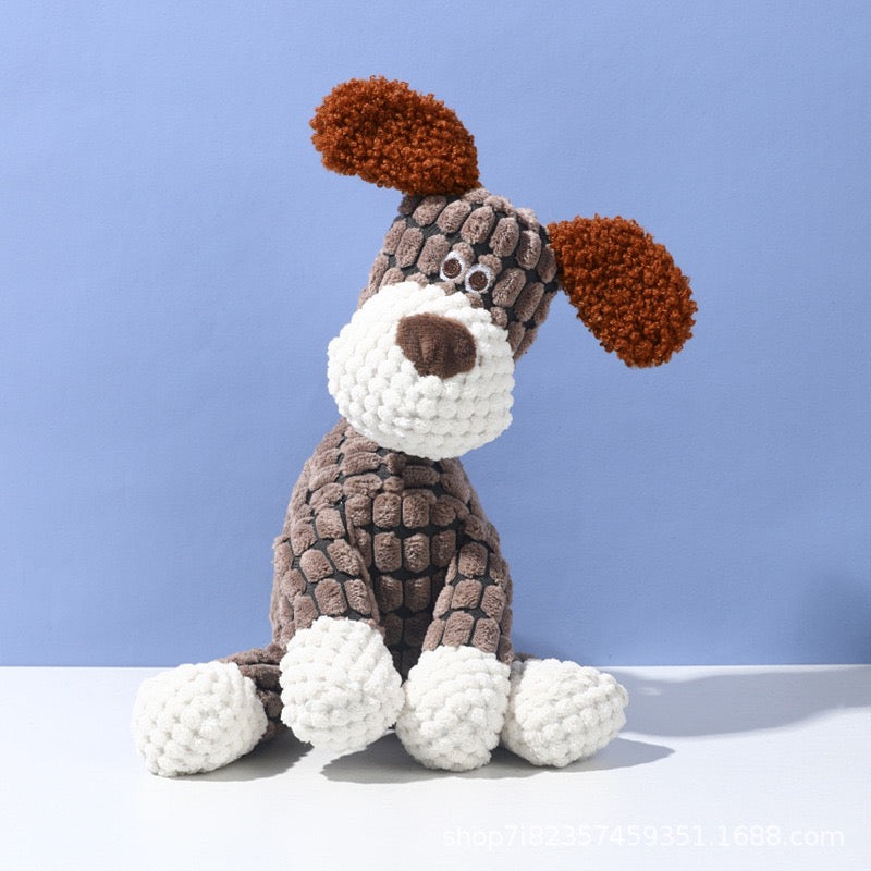 Buddy le chien peluche sonore marron - jouet résistant pour chien