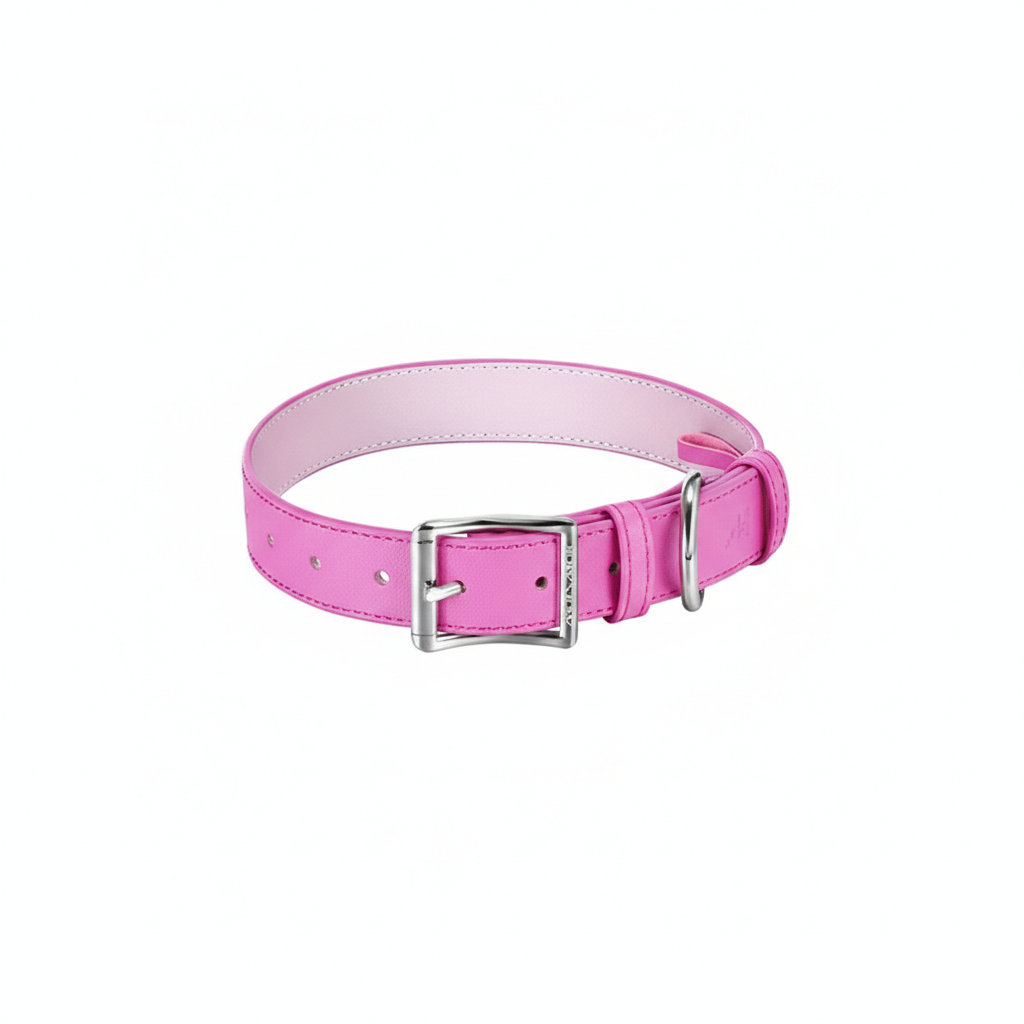 Collier SoftTouch rose en microfibre soyeuse