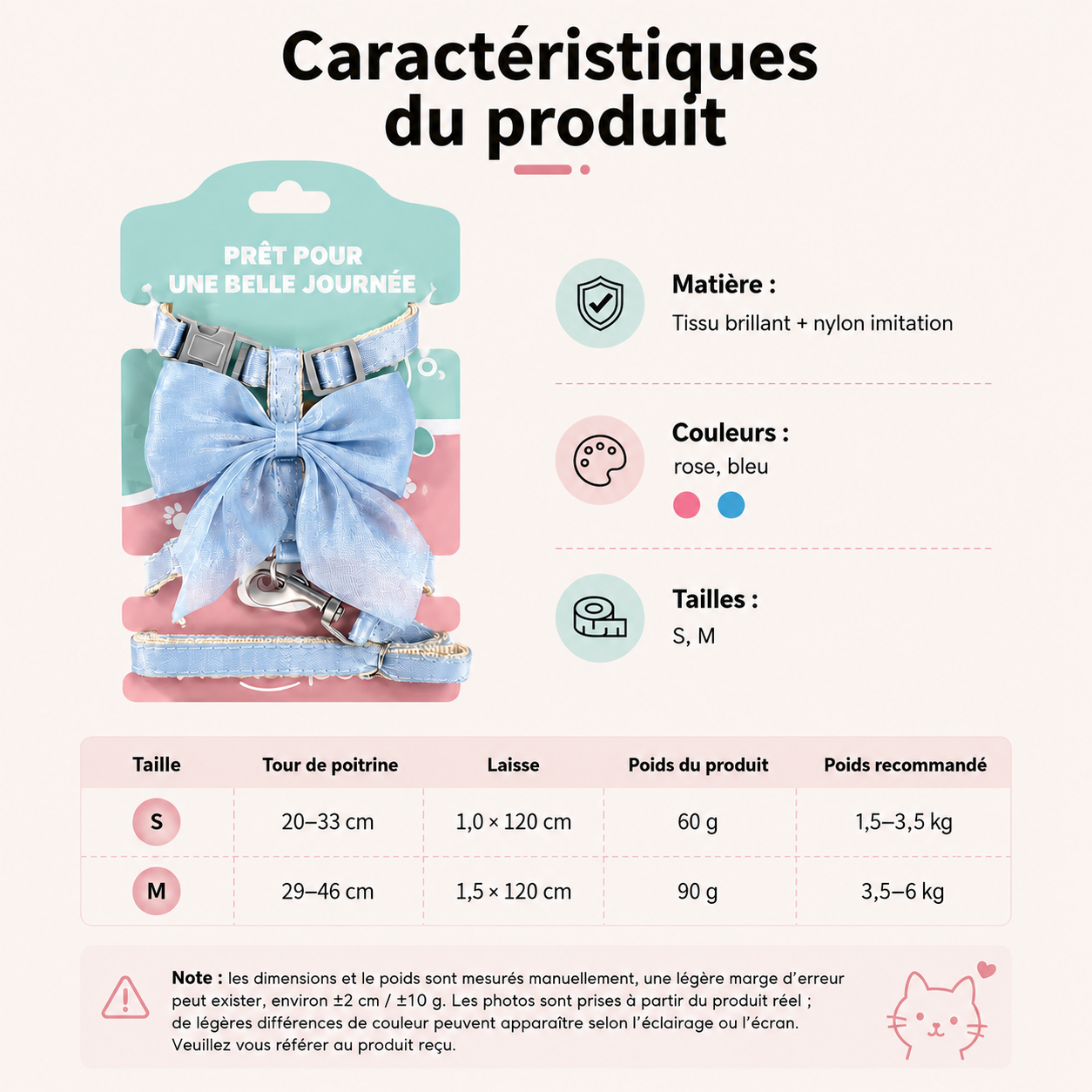Arnés Chic Pajarita para Perro y Gato – Ligero y Cómodo