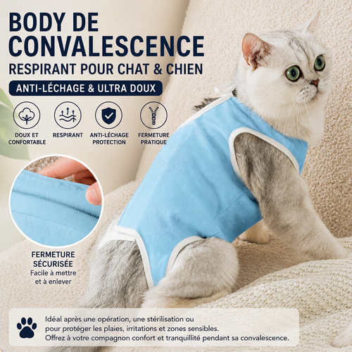 Breathable Recovery Suit for Cats & Dogs – Anti-Lick