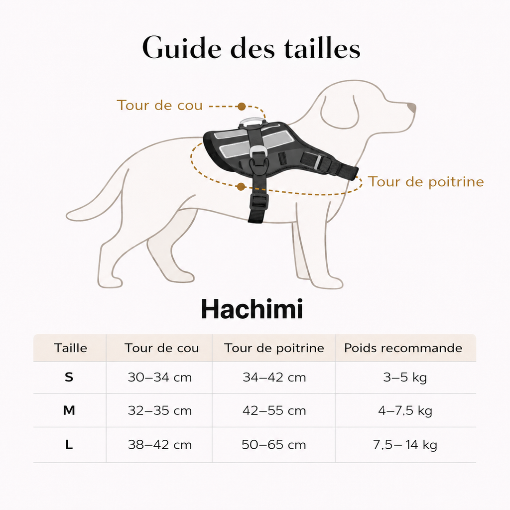 Harnais réfléchissant pour chien avec laisse et distributeur de sacs