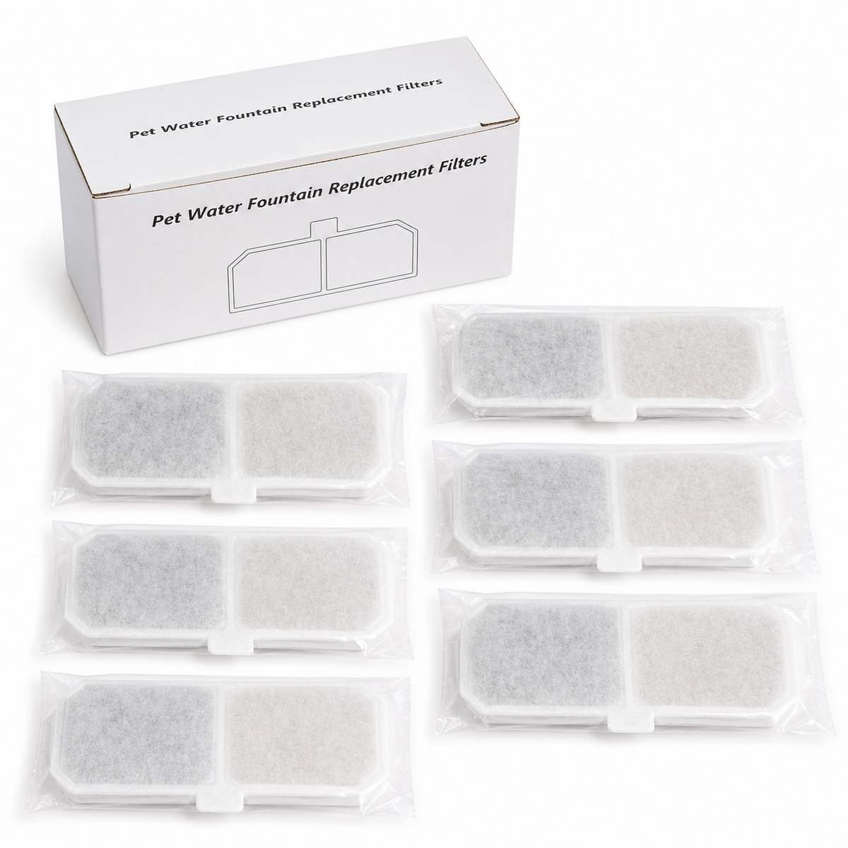 Lot de six filtres de remplacement pour fontaine cascade Hachimi